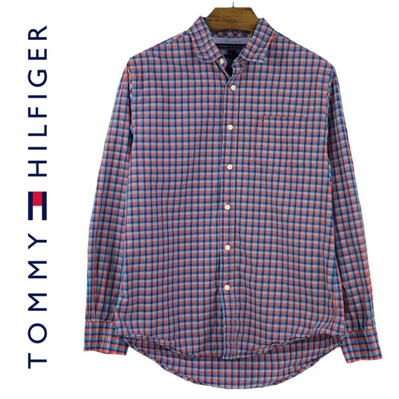 Tommy Hilfiger Other - TOMMY HILFIGER | Orange Custom Fit Check Shirt